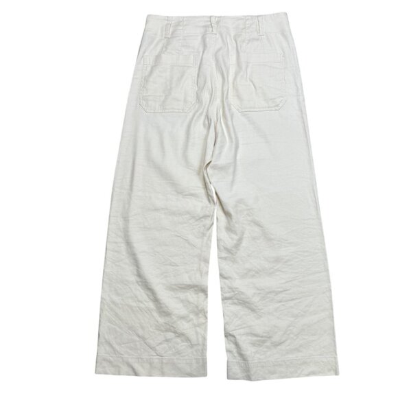 Maeve By Anthropologie The Colette White Wide Leg Linen Blend Pants 30 - Picture 2 of 9